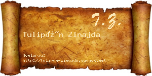 Tulipán Zinajda névjegykártya
